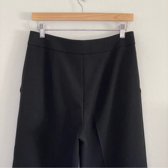St. John Wide Leg Cropped Trouser High Waist Pant Black 6 - Picture 5 of 12